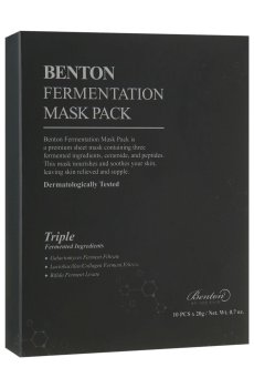 Набор тканевых масок для лица Benton Fermentation Mask Pack с ферментироваными компонентами и пептидами, 10 шт