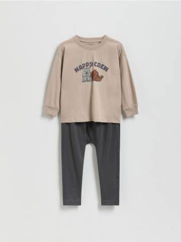 Reserved - Бавовняний комплект - кавовий - 059FI-84X