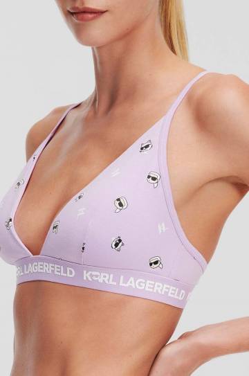 Бюстгальтер Karl Lagerfeld цвет фиолетовый хлопковый узорный 245W2118 Бюстгальтер Karl Lagerfeld цвет фиолетовый хлопковый узорный 245W2118