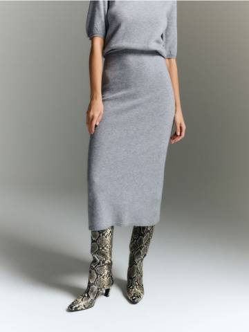 Reserved - LADIES` SKIRT - світло-сірий - 978EG-09M Reserved - LADIES` SKIRT - світло-сірий - 978EG-09M
