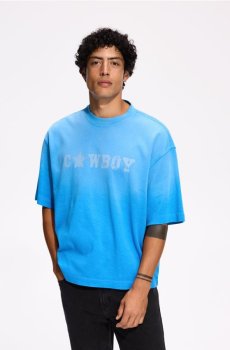 Reserved - Футболка боксі tie dye - світло-блакитний - 541IO-50X