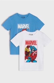 Бавовняні футболки з принтом 3 pack Marvel - різнобарвний