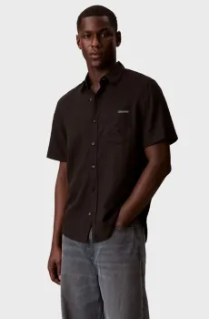 Мужская черная льняная рубашка CAUSAL Черный XXL Calvin Klein Jeans LV04RF120G