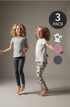 Легінси, 3 пари - різнобарвний