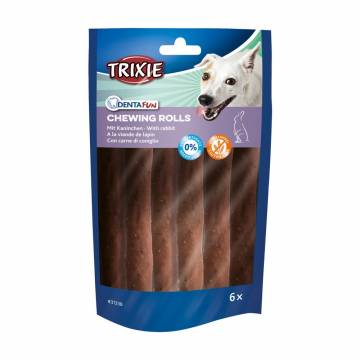 Лакомство для собак Trixie Denta Fun Chewing Rolls для чистки зубов, с кроликом, 70 г Лакомство для собак Trixie Denta Fun Chewing Rolls для чистки зубов, с кроликом, 70 г