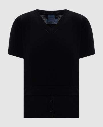 Черный топ из шерсти