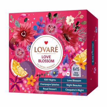 Набор чая Lovare Love Blossom Ассорти, в пакетиках, 90 шт Набор чая Lovare Love Blossom Ассорти, в пакетиках, 90 шт