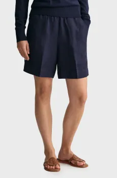 Женские темно-синие льняные шорты REL LINEN BLEND PULL ON Синий 38 Gant 4020096
