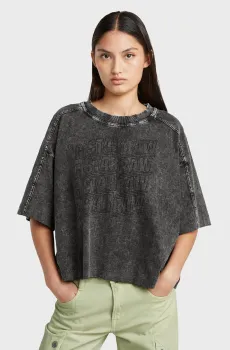Женская темно-серая футболка Washed Серый S G-Star RAW D26243,C756