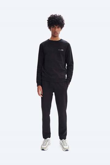 Хлопковая кофта A.P.C. Sweat Item мужская цвет чёрный однотонная COEAS.H27608-DARKNAVY Хлопковая кофта A.P.C. Sweat Item мужская цвет чёрный однотонная COEAS.H27608-DARKNAVY