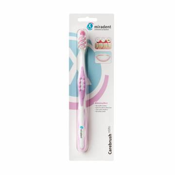 Зубная щетка Miradent Carebrush White средней жесткости, розовая, 1 шт