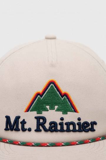 Хлопковая кепка American Needle Mount Rainier цвет бежевый с аппликацией Хлопковая кепка American Needle Mount Rainier цвет бежевый с аппликацией