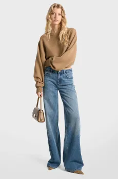 Женские синие джинсы RELAXED WIDE LEG Синий 40 Michael Kors MF49065FAU