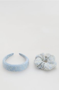 Reserved - Обруч і резинка для волосся - блідо-бірюзовий - 526IW-06X