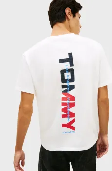 Мужская белая футболка LA BACKPRINT Белый XL Tommy Jeans DM0DM22534