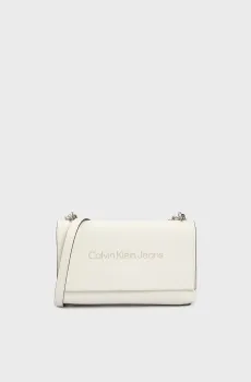 Женская белая сумка SCULPTED EW FLAP W CHAIN25 MONO Белый ONESIZE Calvin Klein K60K612221