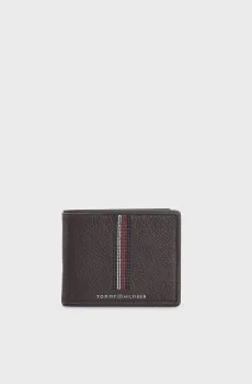 Мужской темно-коричневый кожаный кошелек TH CASUAL MINI CC WALLET Коричневый ONESIZE Tommy Hilfiger AM0AM12528