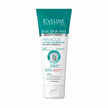 Пилинг-бустер для лица Eveline Cosmetics 3 x Acid Therapy AHA BHA PHA Miracle Acid Peeling Booster, 75 мл Пилинг-бустер для лица Eveline Cosmetics 3 x Acid Therapy AHA BHA PHA Miracle Acid Peeling Booster, 75 мл