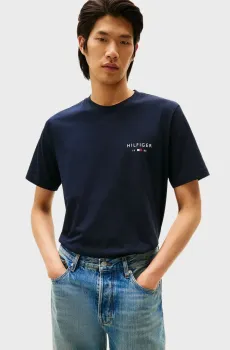 Мужская темно-синяя футболка BRAND LOVE Синий M Tommy Hilfiger MW0MW41456
