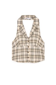 Cropp - Топ у дрібну клітинку - нюдовий