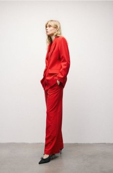 Reserved - Штани зі стрілками з додаванням віскози - червоний - 047KK-33X