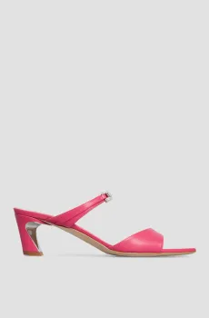 Женские малиновые кожаные мюли Малиновый 39 Baldinini D4E506P5VITE;7038