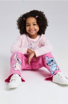 Широкі спортивні штани Stitch - рожевий