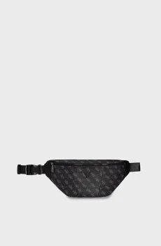 Мужская черная поясная сумка с узором TORINO MEDIUM BUM BAG Черный ONESIZE Guess HMEVZLP3431