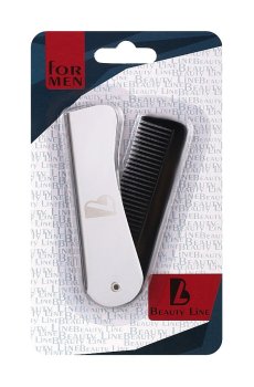 Мужской гребень для волос Beauty Line For Men складной, серебряній, 1 шт