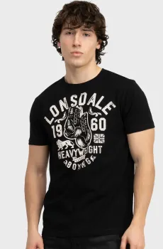 Мужская черная футболка MINVER Черный S Lonsdale 117662