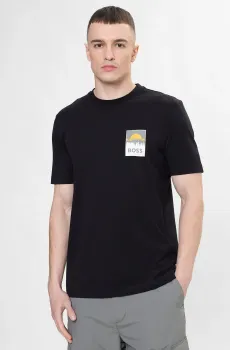 Мужская черная футболка Черный XL BOSS 50556023;001