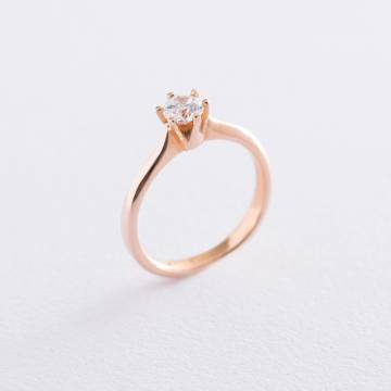 Золотое помолвочное кольцо (цирконий Swarovski) к06227 Золотое помолвочное кольцо (цирконий Swarovski) к06227