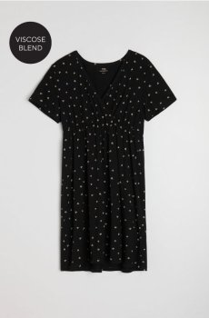 Нічна сорочка для вагітних із бавовни та домішкою віскози - чорний