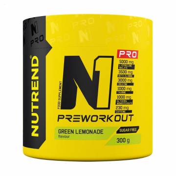 Предтренировочный комплекс Nutrend N1 Pro Preworkout Зеленый лимонад, в порошке, 300 г