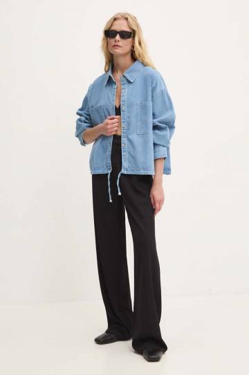 Джинсовая рубашка Answear Lab женская relaxed классический воротник Джинсовая рубашка Answear Lab женская relaxed классический воротник