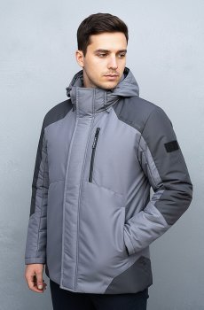 Мужская серая куртка демисезонная  RC-V-4-combi-dark-grey