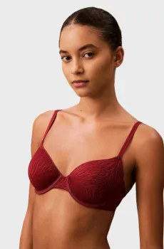 Женский бордовый бюстгальтер LIGHTLY LINED DEMI Бордовый 32B Calvin Klein 000QF6875E