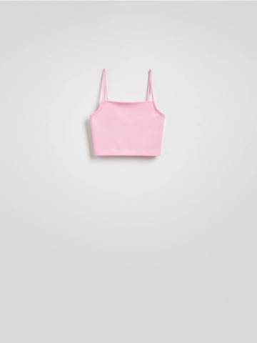 Reserved - Кроп топ на бретельках - рожевий - WC380-30X Reserved - Кроп топ на бретельках - рожевий - WC380-30X