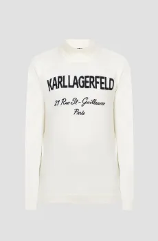 Мужской белый шерстяной гольф Белый M Karl Lagerfeld 534399.655020;89