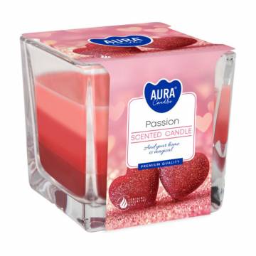 Ароматическая свеча в квадратном стакане Bispol Scented Candle Passion, 170 г (snk80-380)