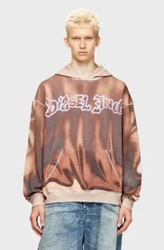 Мужское коричневое худи S-BOXT-HOOD-SHOW Коричневый M Diesel A21803 0PGBU