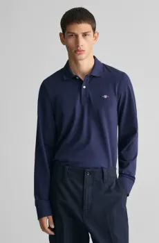 Мужское темно-синее поло REG SHIELD LS PIQUE RUGGER Синий 3XL Gant 2230
