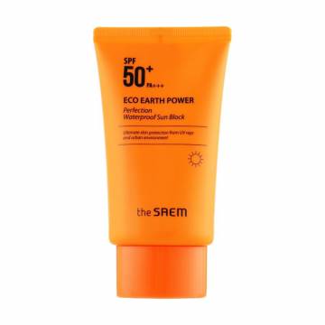 Водостойкий солнцезащитный крем для лица The Saem Eco Earth Power Perfection Waterproof Sun Block SPF 50+ PA+++, 50 мл Водостойкий солнцезащитный крем для лица The Saem Eco Earth Power Perfection Waterproof Sun Block SPF 50+ PA+++, 50 мл