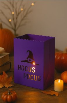 Стояча LED-декорація на Геловін з мотивом капелюха відьми - фіолетовий