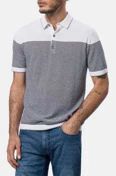 Мужское белое поло в полоску Белый 3XL Pierre Cardin C5 50084.5005