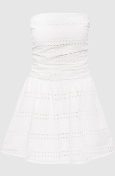 Белое платье мини с вышивкой