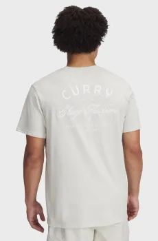 Мужская бежевая футболка Curry HW Verbiage Tee 2 Бежевый L Under Armour 1390405-110