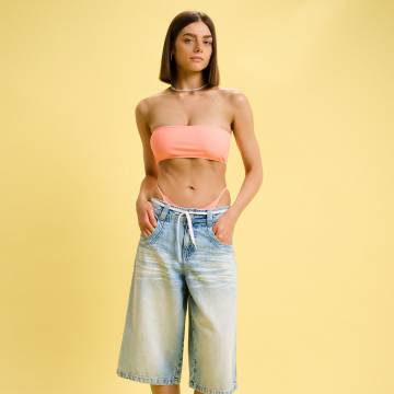 Cropp - Купальний топ-бондо - персиковий Cropp - Купальний топ-бондо - персиковий