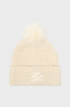 Женская бежевая шапка AUTOGRAPH PATCH BEANIE Бежевый ONESIZE Karl Lagerfeld A1W33103
