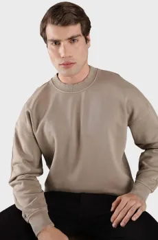 Мужской бежевый свитшот WASHED HEAVY CREW NECK Бежевый S Calvin Klein Jeans J30J326687